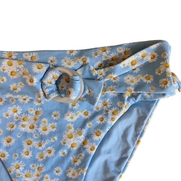 ONIA Anais Blue Daisy Bikini Bottoms High Rise Swim - Picture 2 of 4